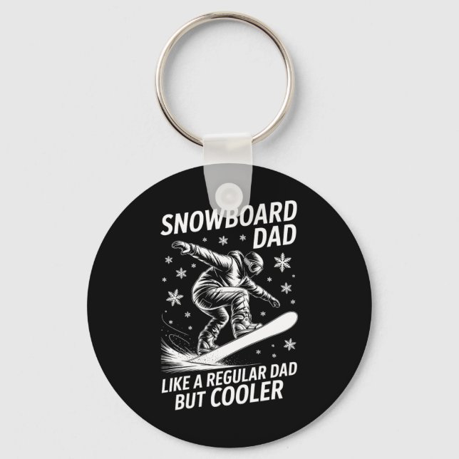 Porte-clés Snowboard Papa Funny Snowboardeur (Recto)