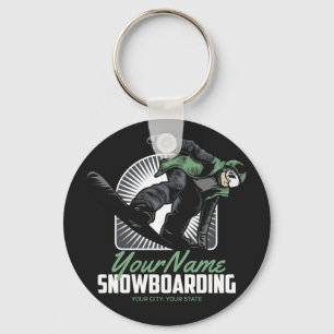 Porte-clés Snowboard personnalisé Snow Boarder Shredding  
