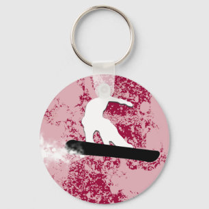 Porte-clés snowboard. piste en poudre.