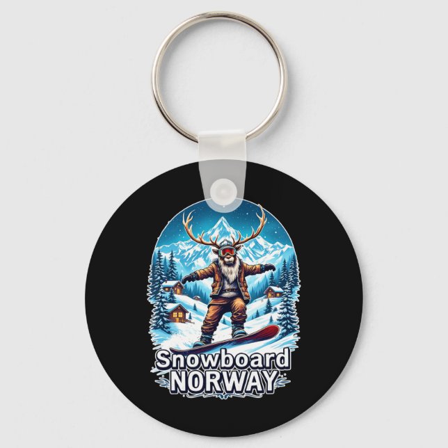 Porte-clés Snowboard Reindeer Adventure En Norvège (Recto)