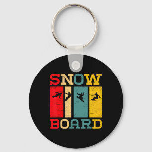 Porte-clés Snowboard Silhouette Vintage Style Graphique