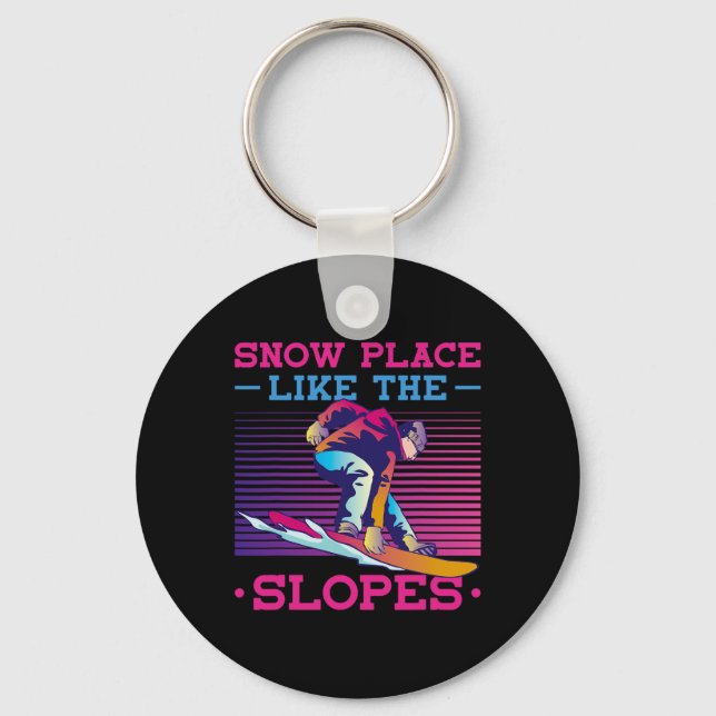 Porte-clés Snowboard Snow Place Comme Les Pistes 90s 80s Snow (Recto)