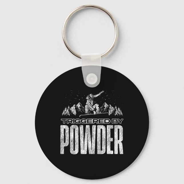 Porte-clés Snowboard Snowboard Déclenché Par Poudre (Recto)