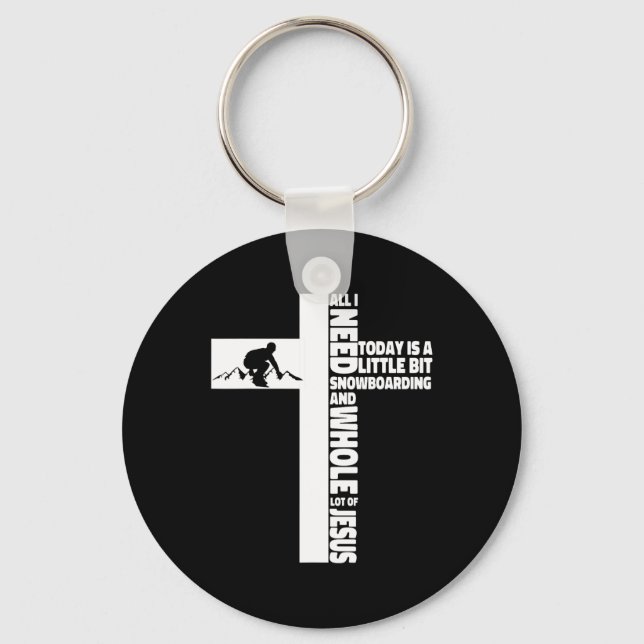 Porte-clés Snowboard Snowboard Jesus Faith Cross Christian (Recto)