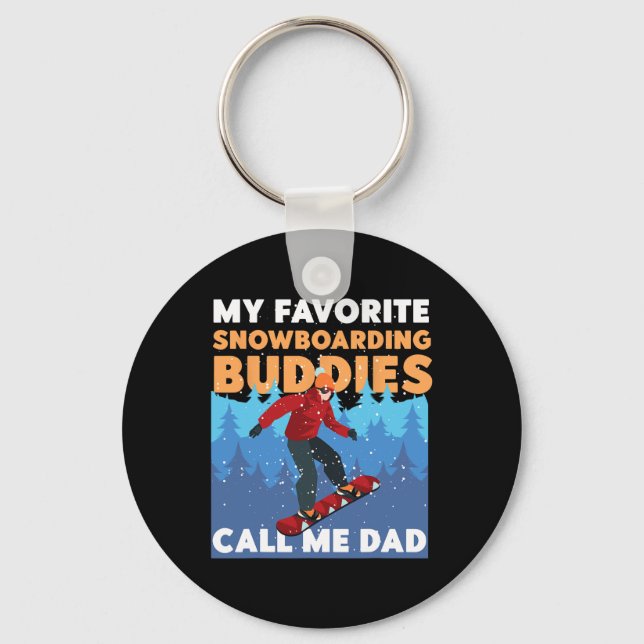 Porte-clés Snowboard Snowboard Papa Père Ma neige préférée (Recto)