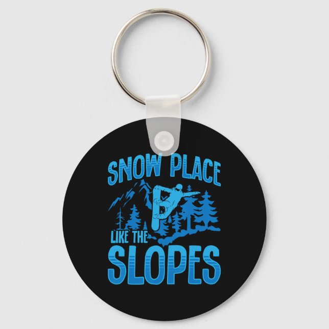 Porte-clés Snowboard Snowboard Snow Place Comme Les Pistes (Recto)