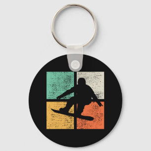 Porte-clés Snowboard T Shirt Vintage Snowboarder Cadeau Teft