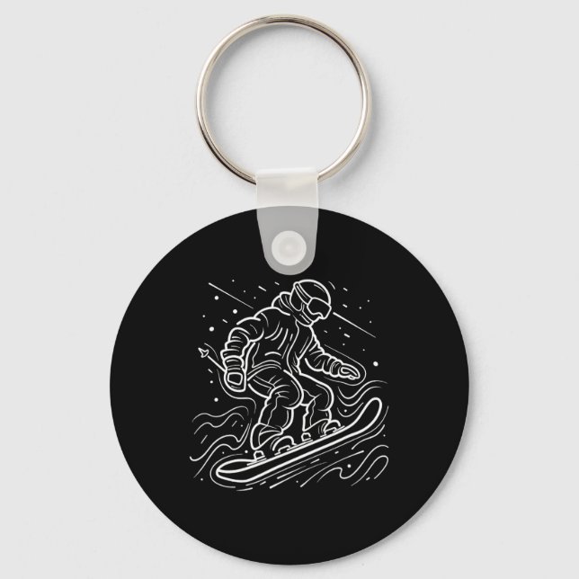 Porte-clés Snowboarder Dessin Leçons de Snowboard (Recto)