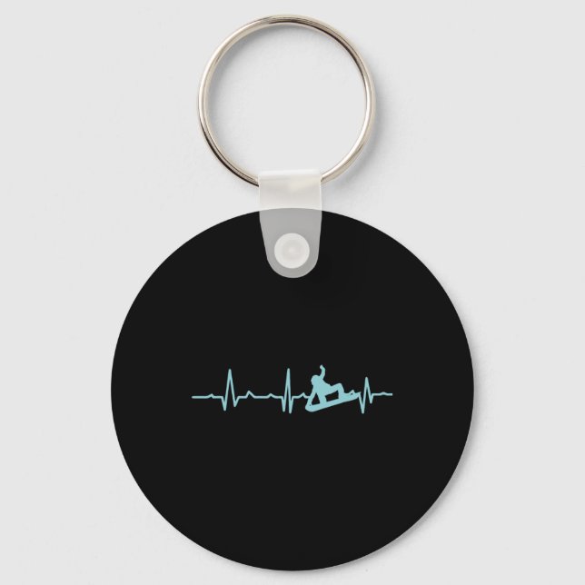 Porte-clés Snowboarder Heartbeat Snowboard Ski (Recto)