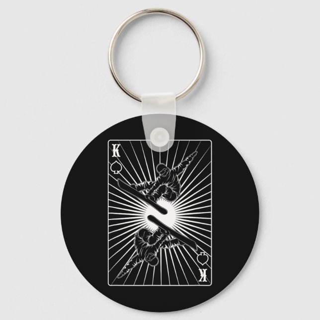 Porte-clés Snowboarder King Freestyle Mountains Snowboard (Recto)