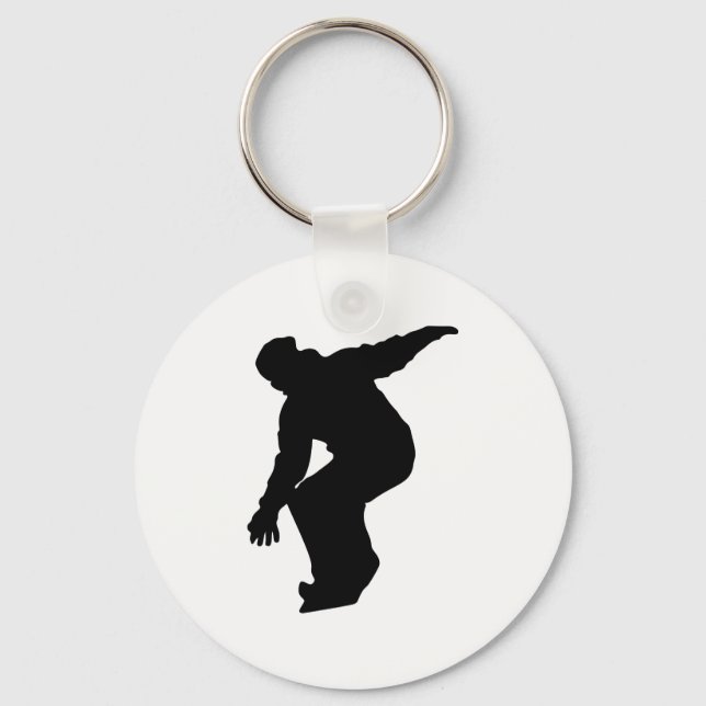 Porte-clés Snowboardeur Silhouette (Recto)