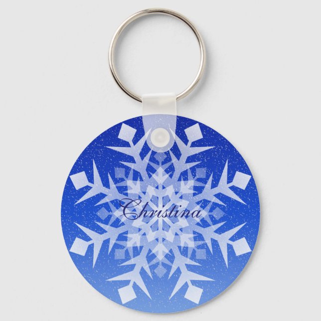 Porte-clés Snowflake Vacances d'hiver Porte - clé de Noël (Recto)