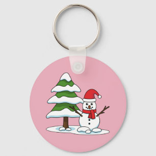 Porte-clés Snowman avec Snowman Pine Tree