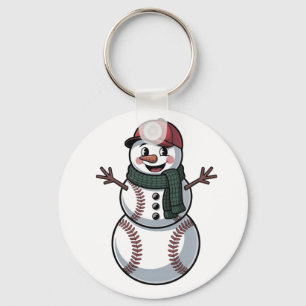 Porte-clés Snowman Baseball Noël Père Noël Baseball Sport
