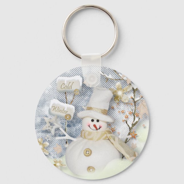 Porte-clés Snowman hiver froid (Recto)