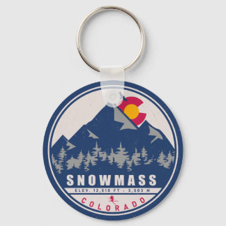 Porte-clés Snowmass Colorado Retro Sunset Ski Souvenirs