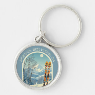 Porte-clés Snowshoe West Virginia USA station de ski souvenir