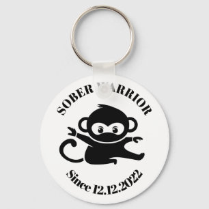Porte-clés Sober Since Keychain for Addiction Recovery