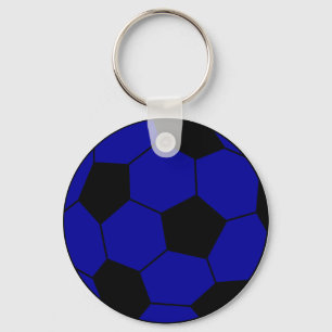 Porte-clés Soccer football blue and black