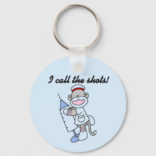 Porte-clés Sock Monkey Nurse I Call the Shots Gifts