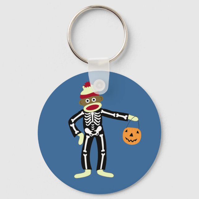 Porte-clés Sock Monkey Skeleton Halloween (Recto)