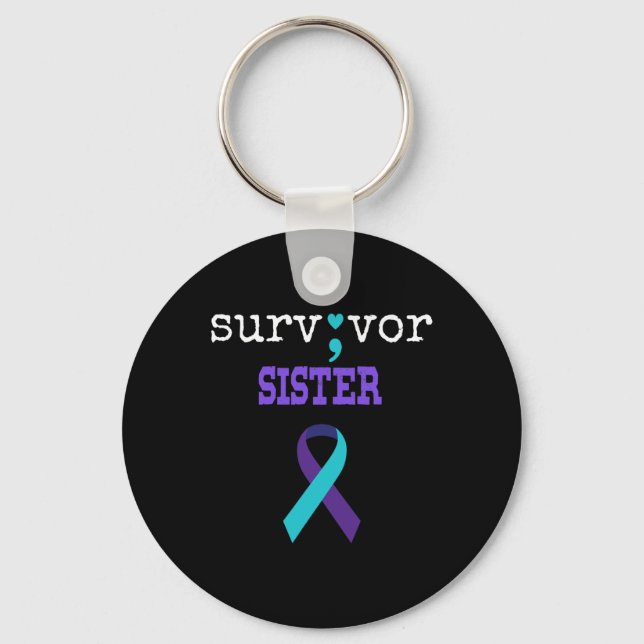 Porte-clés Soeur Survivante Semicolon Don Prévention du suici (Recto)