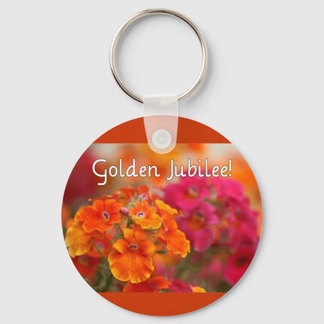 Porte-clés Soeurs 50e Jubilé—Cadeaux de design floral (Recto)
