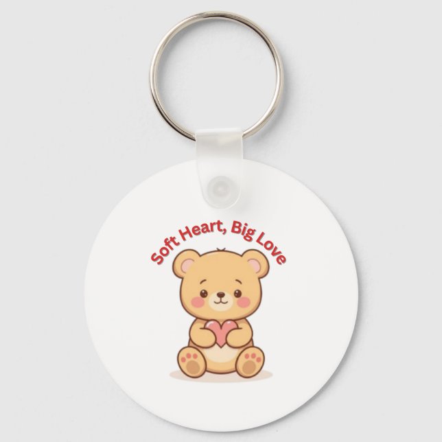 Porte-clés Soft Heart Big Love Cute Teddy Bear (Recto)