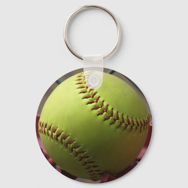 Porte-clés Softball jaune (Recto)