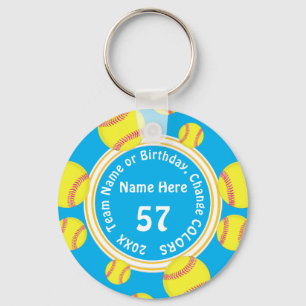 Porte-clés Softball Thème Party favorise vos COULEURS et le T