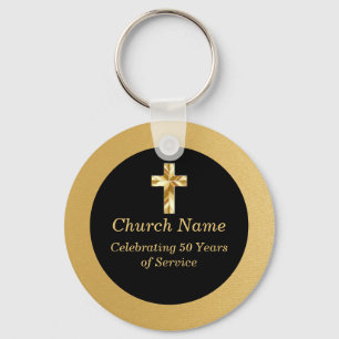 Porte-clés Soirée d'anniversaire de l'Église Noire et Or
