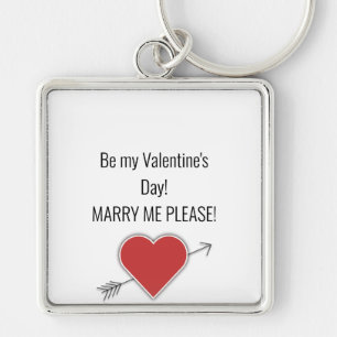 Porte-clés Sois ma Saint Valentin ! MARIE-MOI, S'IL TE PLAÎT 