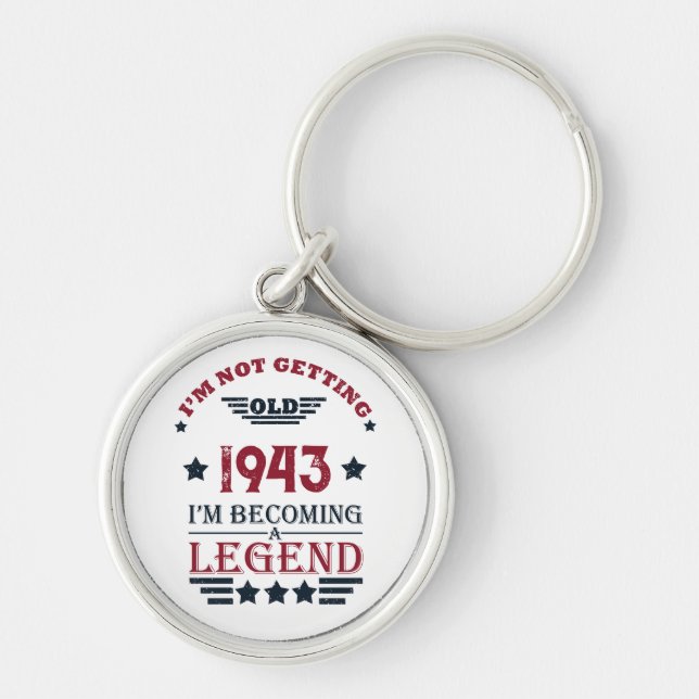 Porte-clés Soixante-dix vintages fête du 80e anniversaire (Devant)