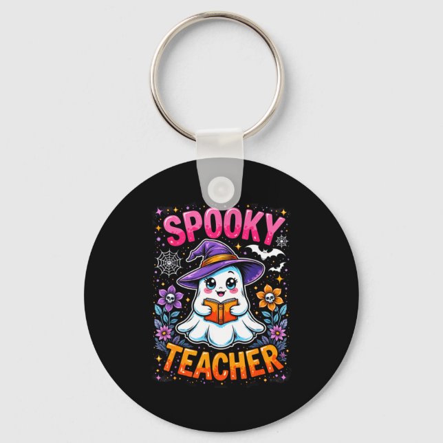 Porte-clés Soky Teacher Cute Ghost Reading Book Funny Hallo  (Recto)
