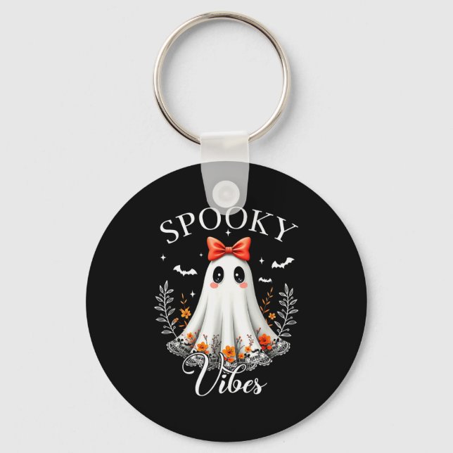 Porte-clés Soky Vibes Ghost Retro Groovy Halloween Women Girl (Recto)
