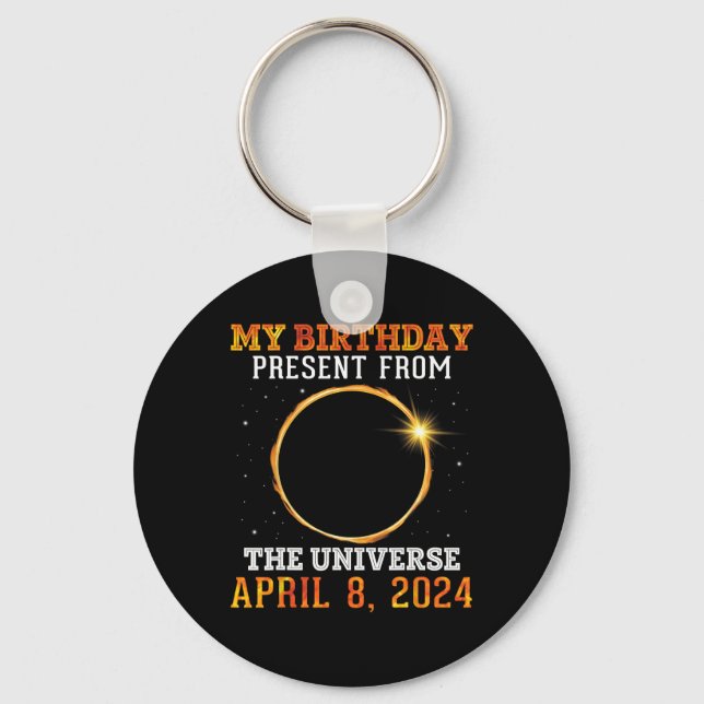 Porte-clés Solaire Éclipse Mon Anniversaire Présenté Par Les  (Recto)