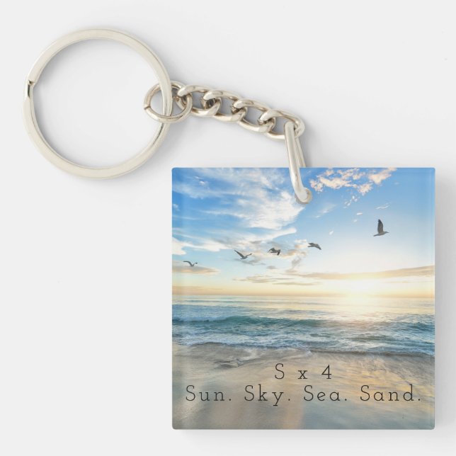 Porte-clés Soleil, ciel. Mer.Sable. La Plage (Devant)