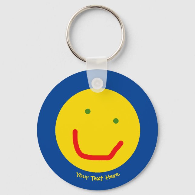 Porte-clés Soleil souriant, visage joyeux (Recto)