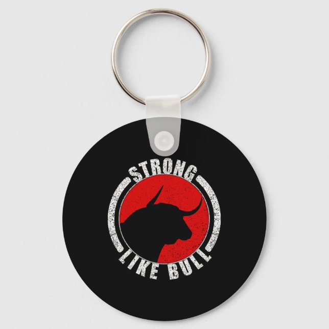 Porte-clés Solide Comme Taureau Bodybuilding Et Alimentation  (Recto)