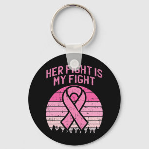 Porte-clés Son combat est mon combat Mari Cancer du sein Awar