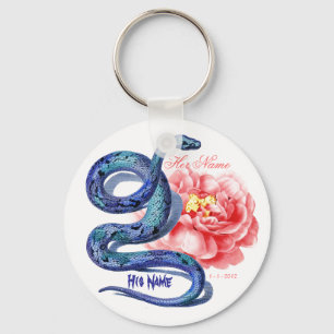 Porte-clés Son Rose Serpent Personnaliser Mariage Cadeau