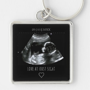 Porte-clés Sonogramme Photo Cadeau Baby Ultrasound Noir