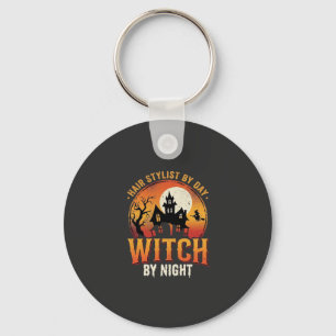 Porte-clés Sorcière Coiffeuse Halloween Design Vintage_1