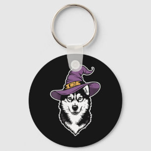 Porte-clés Sorcière de chien Husky femmes Halloween