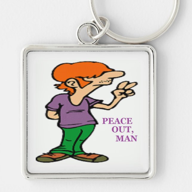 PORTE-CLÉS "SORTIE DE LA PAIX, HOMME" HIPPIE (Devant)