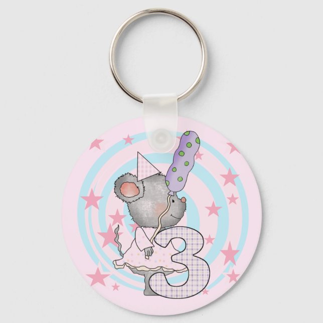 Porte-clés Souris 3e anniversaire T-shirts et cadeaux (Recto)