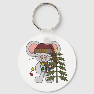 Porte-clés Souris de Noël décorant l'arbre