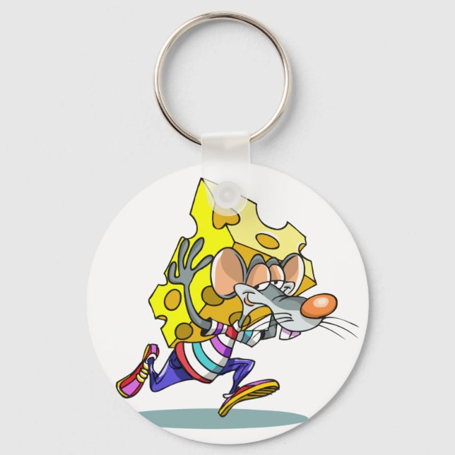 Porte-clés Souris transportant Porte - clé de fromage (Recto)