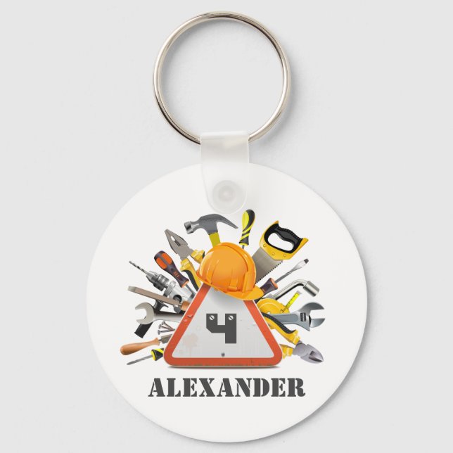 Porte-clés Sous Construction Handyman Outils et Gadgets (Recto)