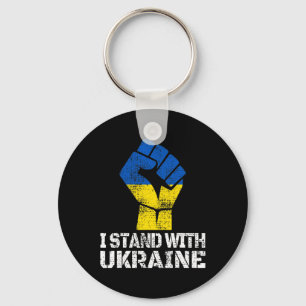 Porte-clés Soutenir l'Ukraine Je suis avec l'Ukraine Drapeau 